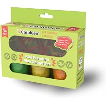 ChildGen Natural Play Dough Set, Non-Toxic, Super Soft, Long Lasting Playdough, Modeling Dough, Kids Arts & Crafts, Preschool Toys, 6-Pack of 4.5-Ounce Cans Starter Set