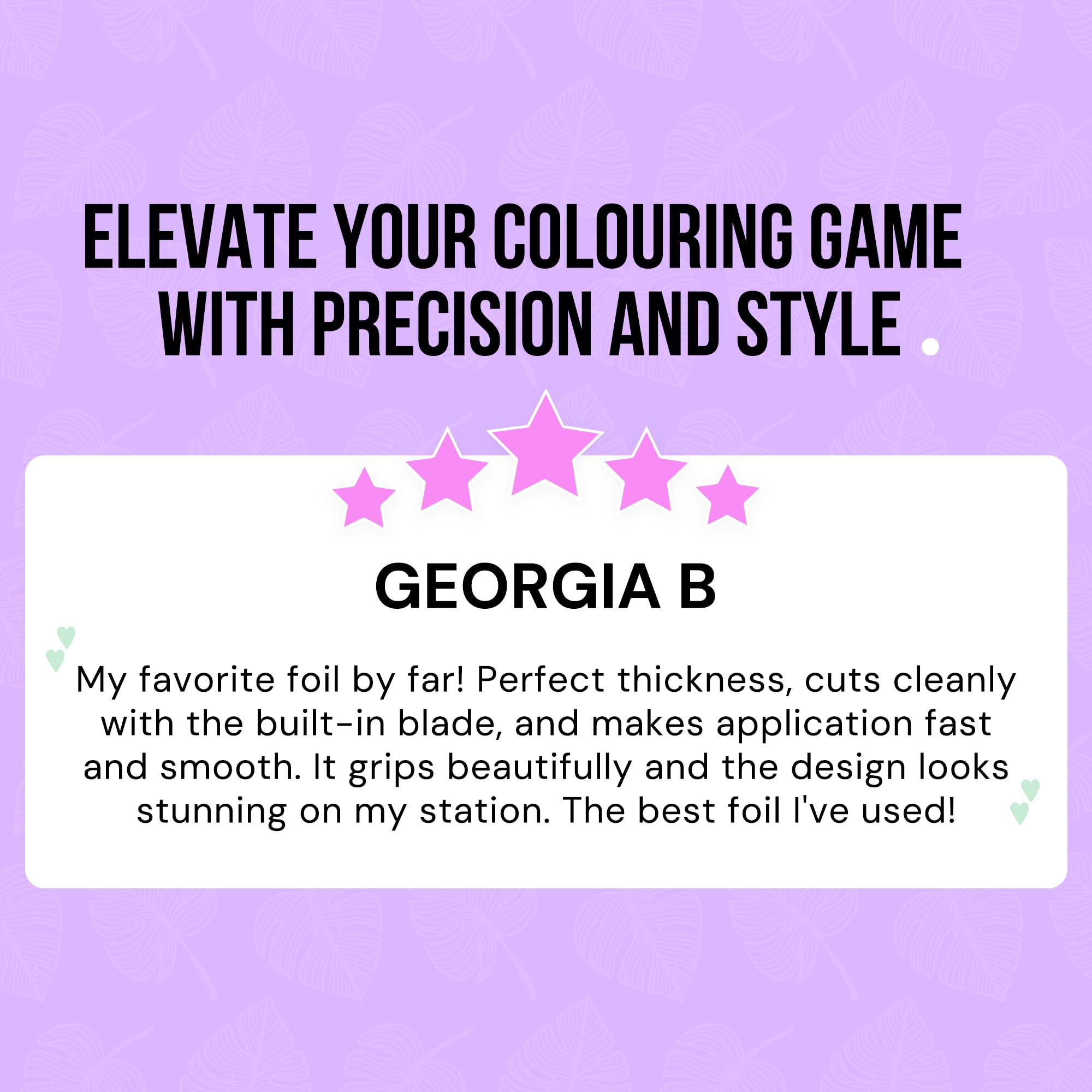 Extra breite Haarfolie, Friseurfolie für Strähnchen und Balayage, 12,7 cm breite Haarfolienrolle mit integriertem Cutter Geprägte Folie mit rosa Blumendesign