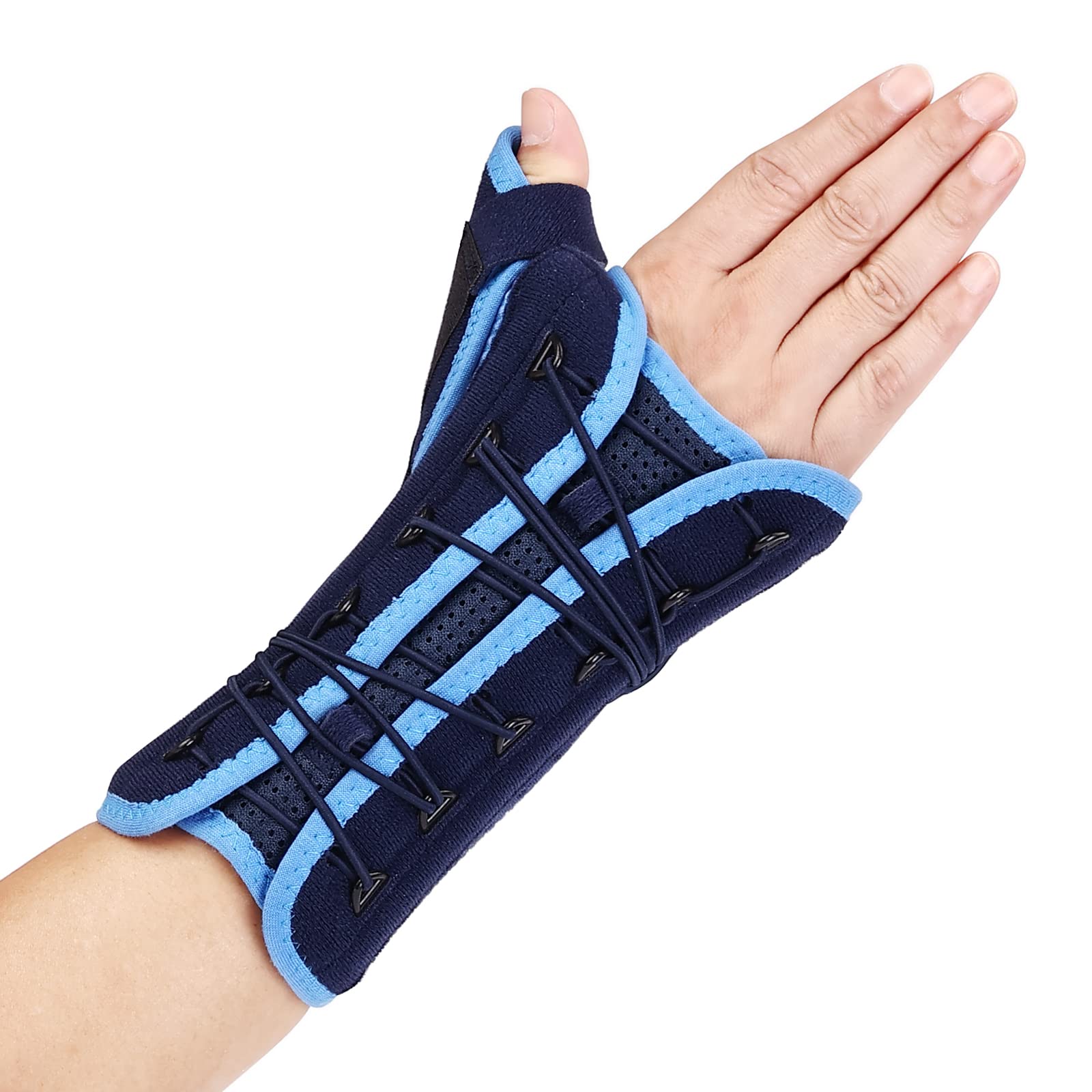 De Quervains Tenosynovitis Night Wrist Brace with Spica Splint Thumb Stabilizer Support for Tendonitis Sprains Arthritis Pain (Right Hand-S,5-6 inch)