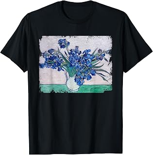Van Gogh Irises Vintage Flowers T Shirt Floral Art Painting T-Shirt