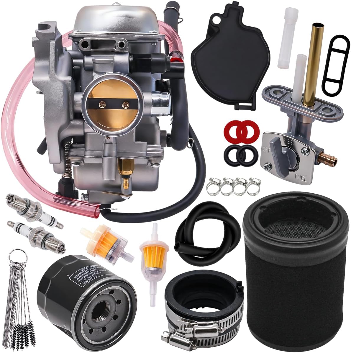 Prairie KVF 360 Carburetor Fits for Kawasaki Prairie 360 KVF360 2003-2007 2x4 4x4 ATV Carb Replace 15003-1686 with Fuel Petcock Intake Manifold and Air Oil Filter