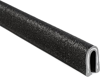 Trim-Lok 2200SB7X1/8-25 Rubber-Lok – Fits 1/8” Edge, 23/32” Leg Length, 25’ Length, Black, Sand Texture – Flexible PVC/Aluminum Edge Trim for a Secure Grip – Edge Protector for Sharp/Rough Surfaces