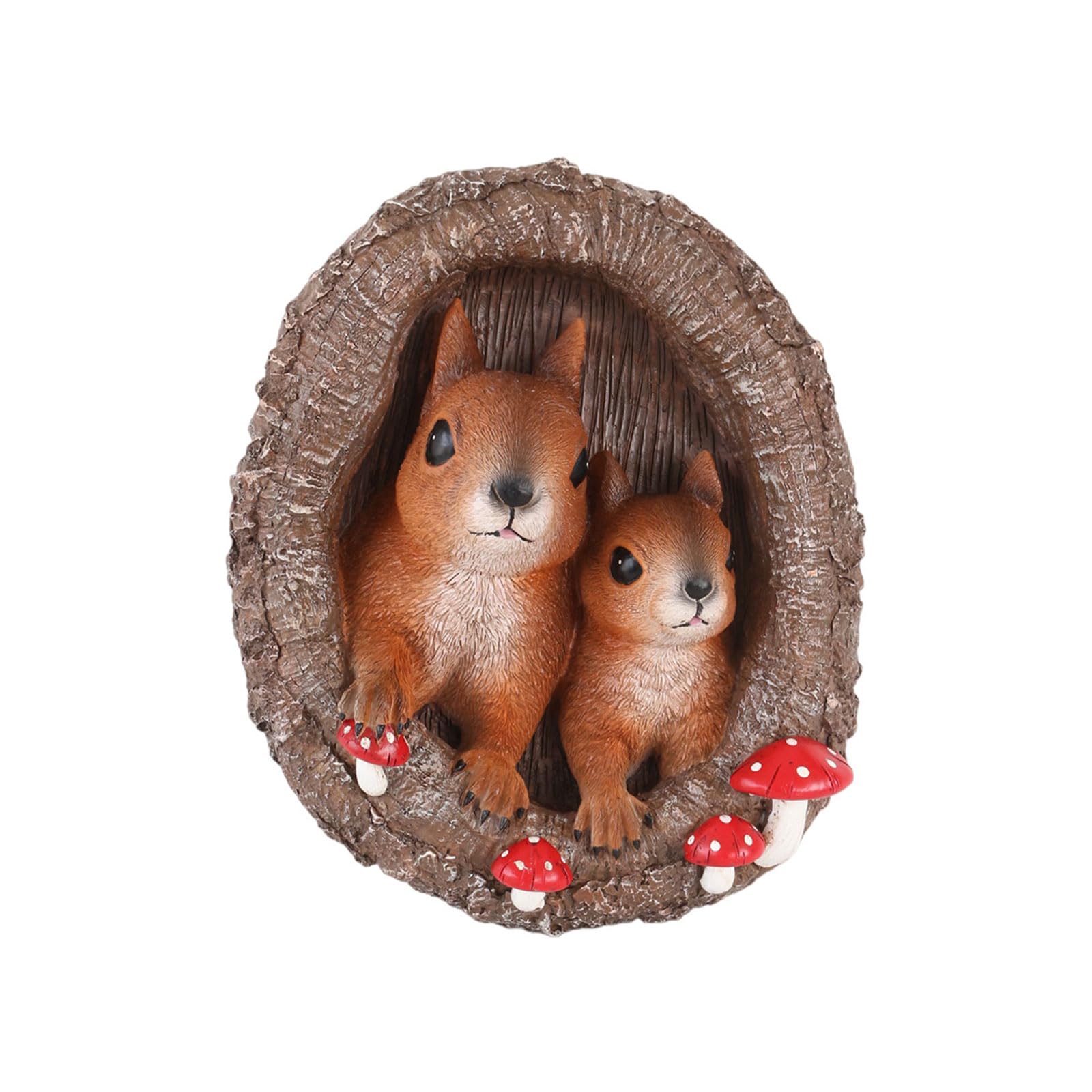 Shurhome Whimsical Animal Figure for Trees and Wall Realistic Squirrel Statue for Landscaping and Backyard Decorative Accent Outdoor Animal Sculpture