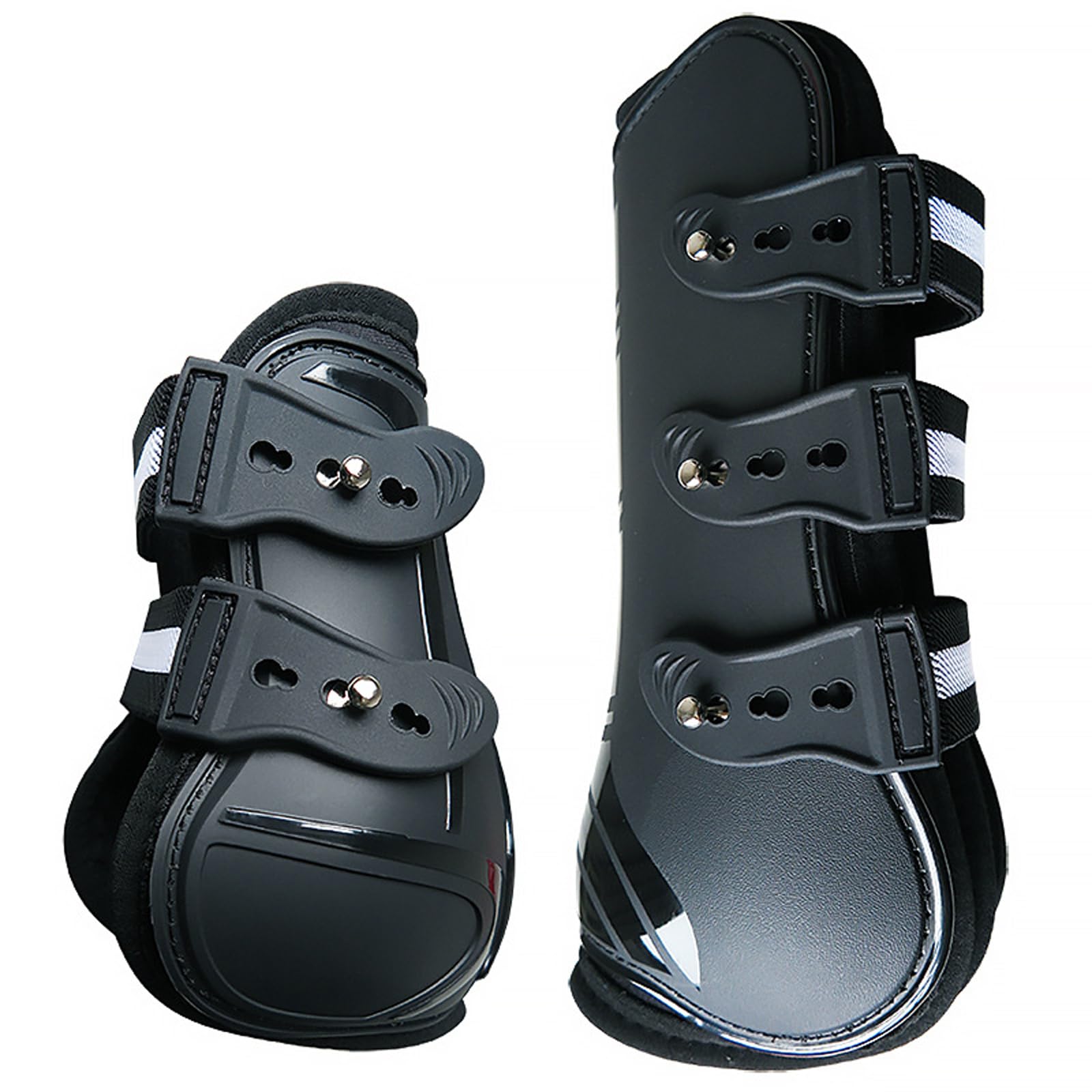 PU Shell Cavallo Tendine Boot Assorbimento Shock Equestri Leg Wraps Equitazione Leg Guard Facile da Usare Tendine Boot