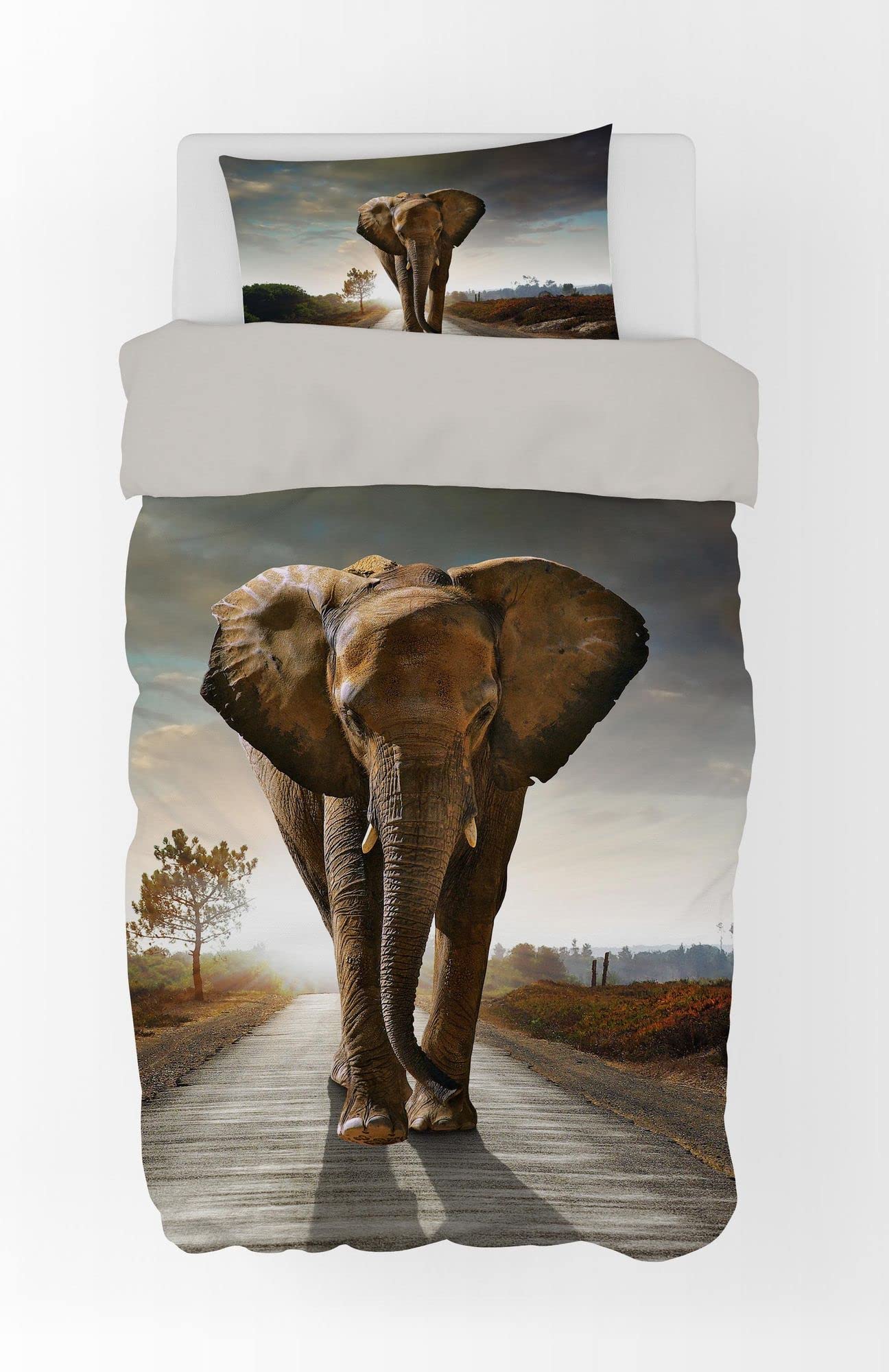 Parure de lit éléphant 135x200 cm pour stopper l'inconfort des draps rudes