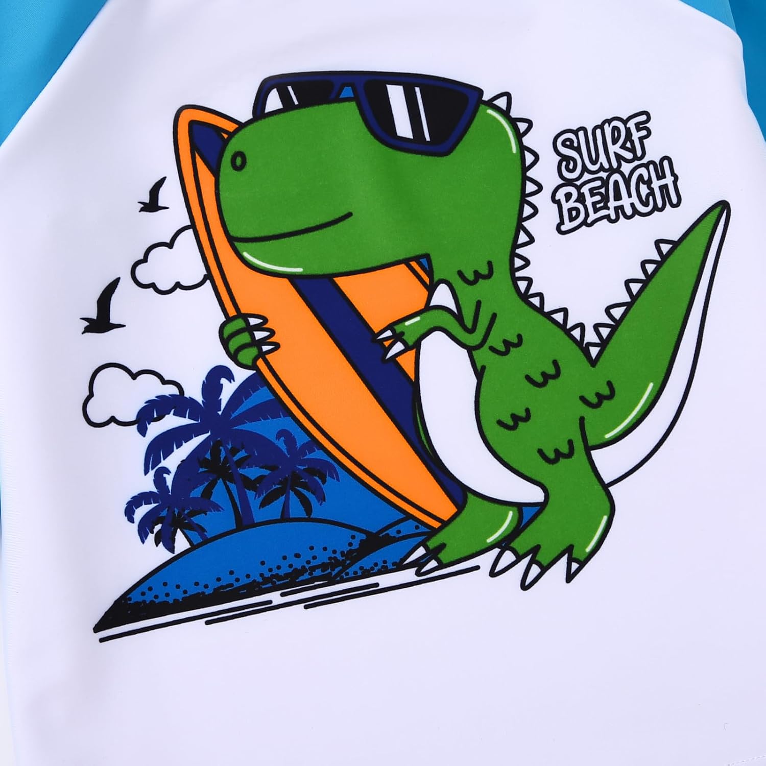 Toddlers Boys 3PCS Rashguard Swimsuit Long Sleeve Top and Slim-fit Swim Shorts Sets with Sun Hat Boys Bathing Suit 1-5T - Image 3