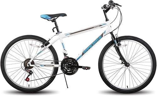 Miniatura 7 de Hiland - Bicicleta de montaña de 24 y 26 pulgadas para hombres y mujeres, marco de acero de alto carbono de 21 velocidades, ciclismo deportivo MTB