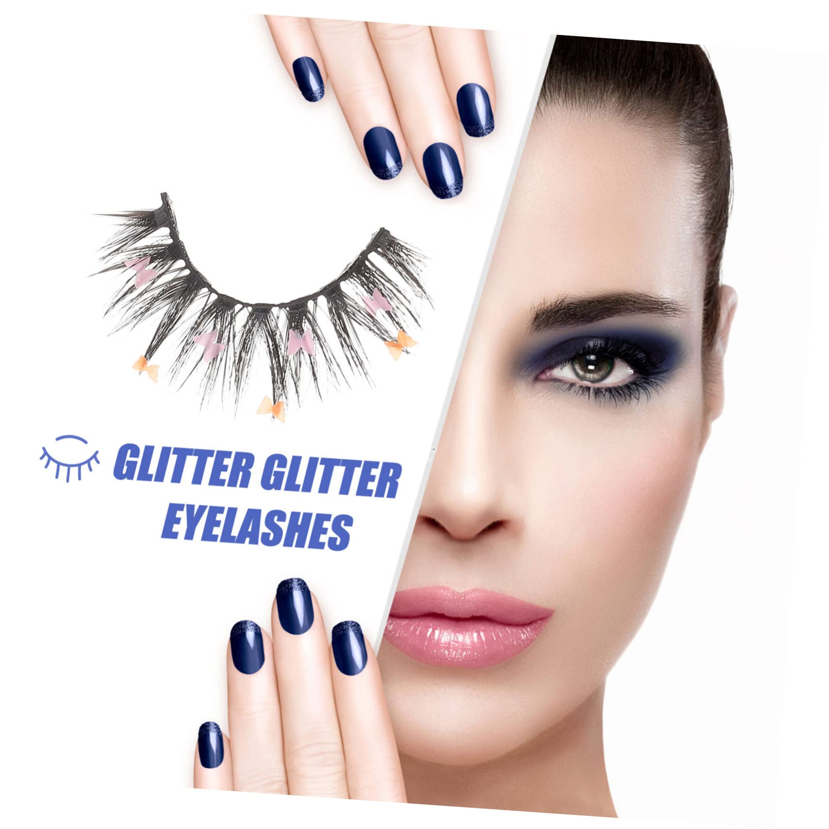 FOMIYES 3 Set Di Ciglia Finte Glitterate A Farfalla Riutilizzabili Ciglia Da Cosplay Drammatiche 4 Paia*3
