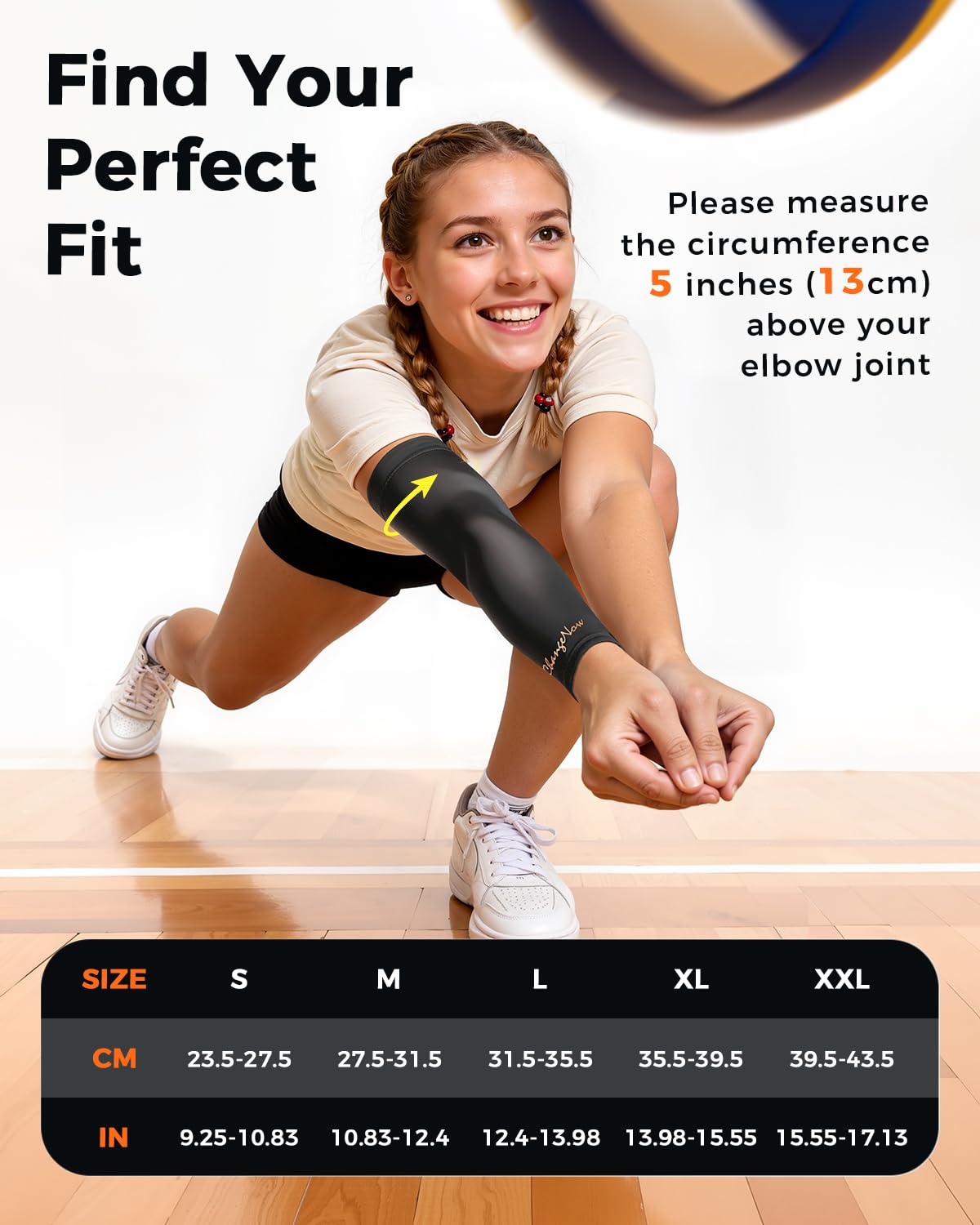 Copper Compression Sleeve for Arm, Full Arm Brace for Forearm, Bicep