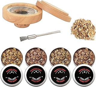 Zestaw Do Palenia Koktajli Smoke Top, Staromodny Zestaw Do Palenia Koktajli Na Zimno Z 4 Puszkami Zrębków, Idealny Do Napojów Wędzonych Koktajli, Wina, Whisky, Bourbon