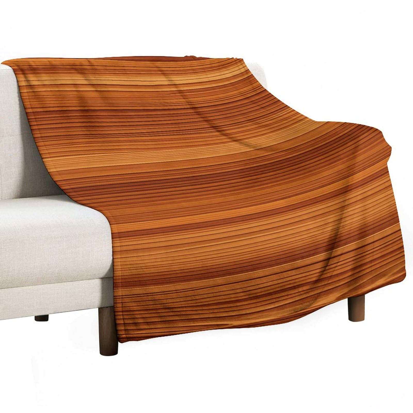 Couverture en flanelle motif grain de bois 127x152 cm pour lit et canapé