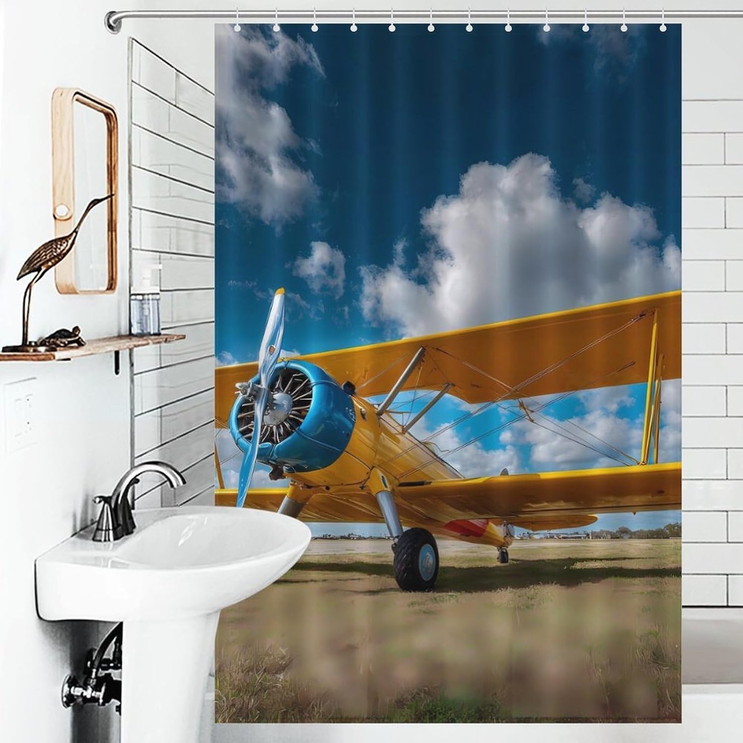 Orange Glider Shower Curtain 46.85x70.87Inch（119x180cm） Polyester Bath Curtain Shower Curtains Printed Decorative