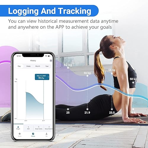 Miniatura 5 de Báscula Bluetooth para peso corporal enriquecimiento de vida inteligente peso de grasa corporal báscula inalámbrica de baño sensor de alta precisión