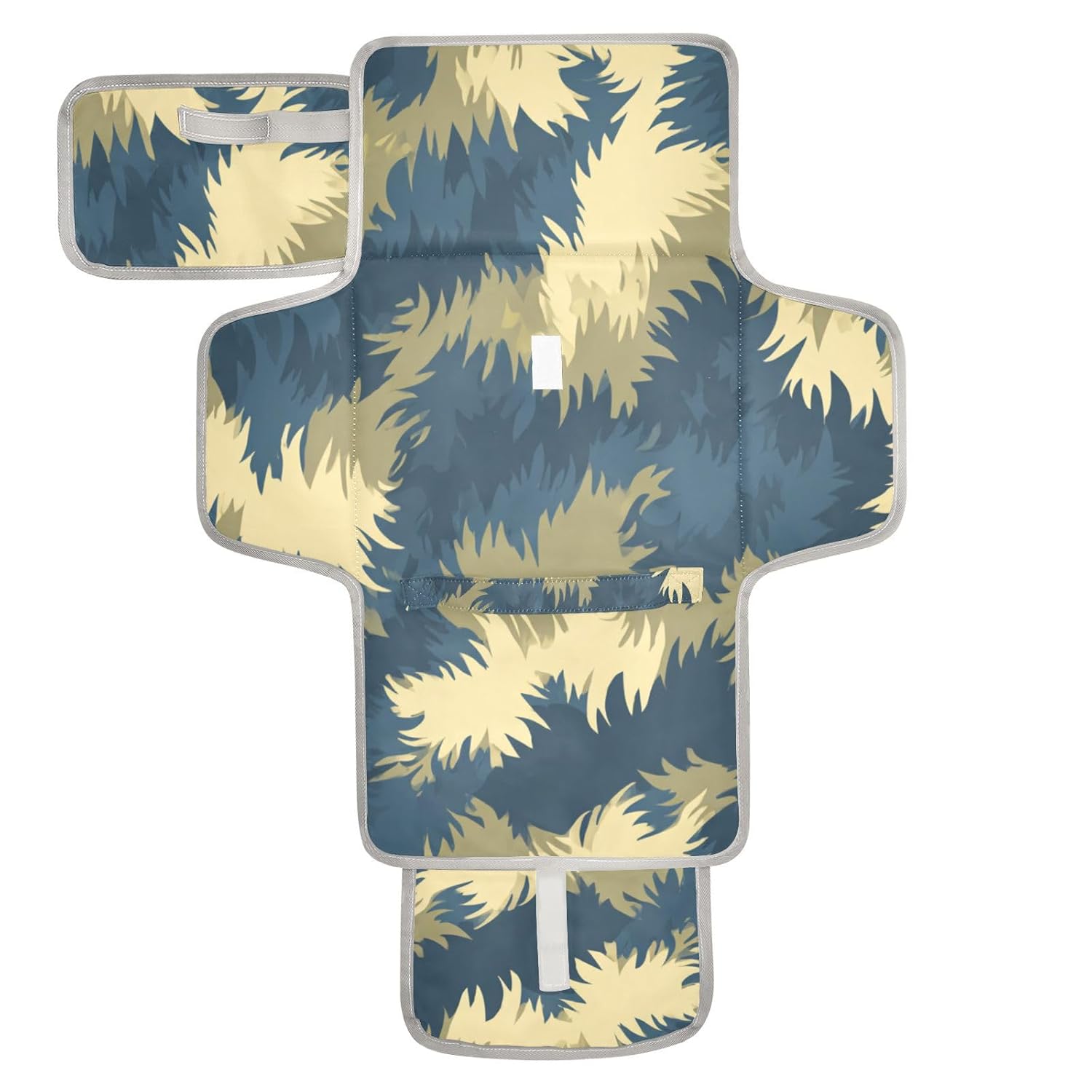 Animal Bear Fur Print Blue Green Reusable Changing pad for Baby with Tissue Pocket Portable Diaper Changing pad with Built-in Pillow cambiador de pa?ales para Bebes