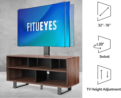 Miniatura 5 de FITUEYES Soporte de TV con soporte para televisores de 32 a 70 pulgadas, centro de entretenimiento con consola de madera con capacidad para hasta