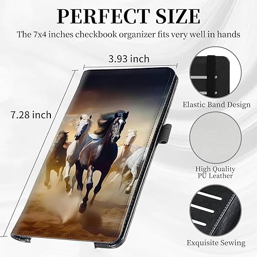 Vista 89 de Funda para chequera personal con diseño de tortuga marina verde, funda de piel sintética para hombres y mujeres, con ranuras para tarjetas, soporte