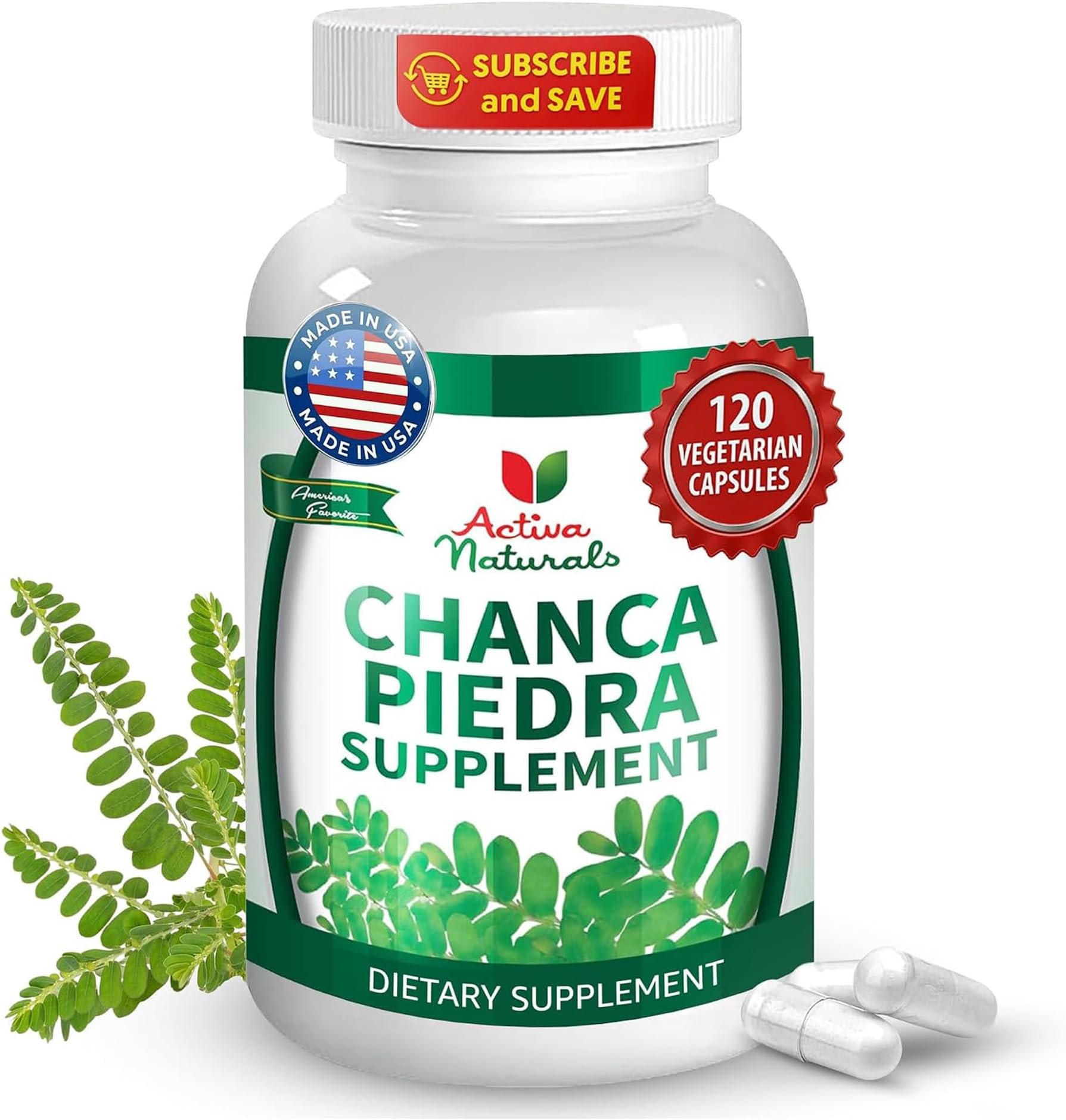 Activa Naturals Inc. Chanca Piedra with Phyllanthus Niruri Herb Extract Supplement 120 Capsules - 500mg