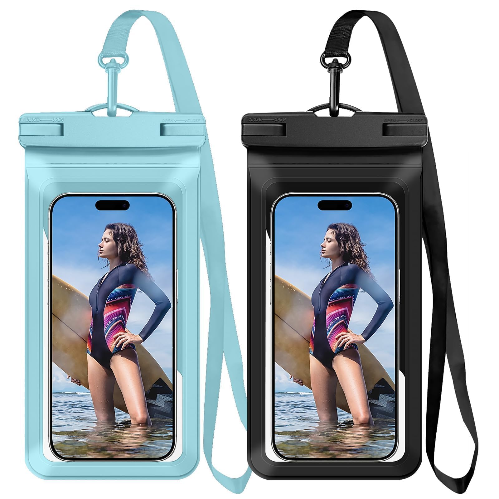 Photo 1 of Vsagier Waterproof Phone Case, with Inside Card Pack, IPX8 Under Water Phone Bag Compatible for iPhone 17/16/15/14/13/12 Pro Max Plus Cellphone Up to 8.3", Travel Essentials