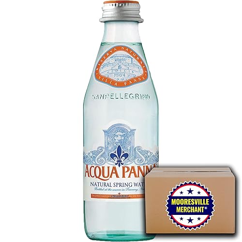 Acqua Panna Still Agua de manantial natural, 8.45 onzas, 12 botellas de vidrio con calcomanía Mooresville Merchant