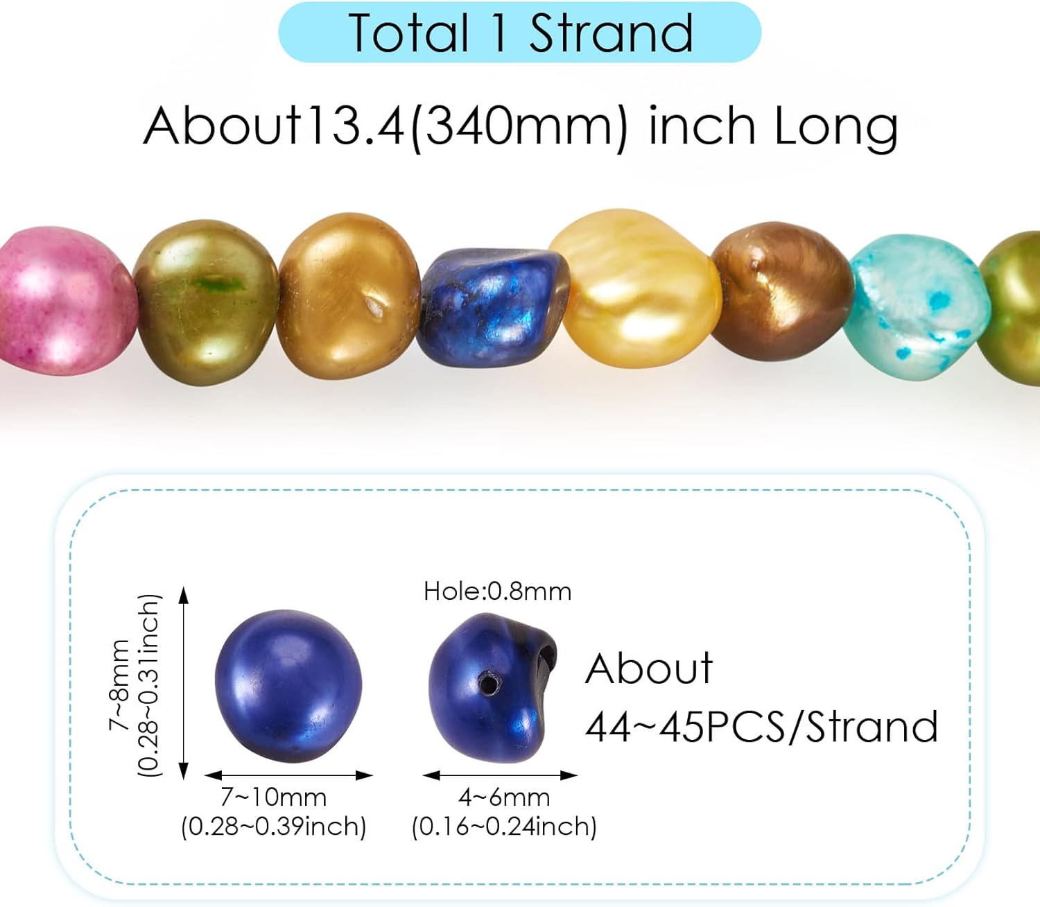 Cheriswelry Natural Pearl Beads Cultured Freshwater Pearl Loose Spacer Beads Strand 7-8mm for DIY Necklace Earring Bracelet Jewelry Making Beading Crafts Supplies - Image 4