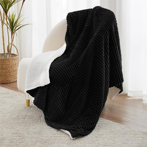 Miniatura 7 de Kozyhvn Manta Sherpa tamaño individual para cama, suave y acogedora, manta cálida para invierno, manta reversible para sofá, lavanda, 60 x 80