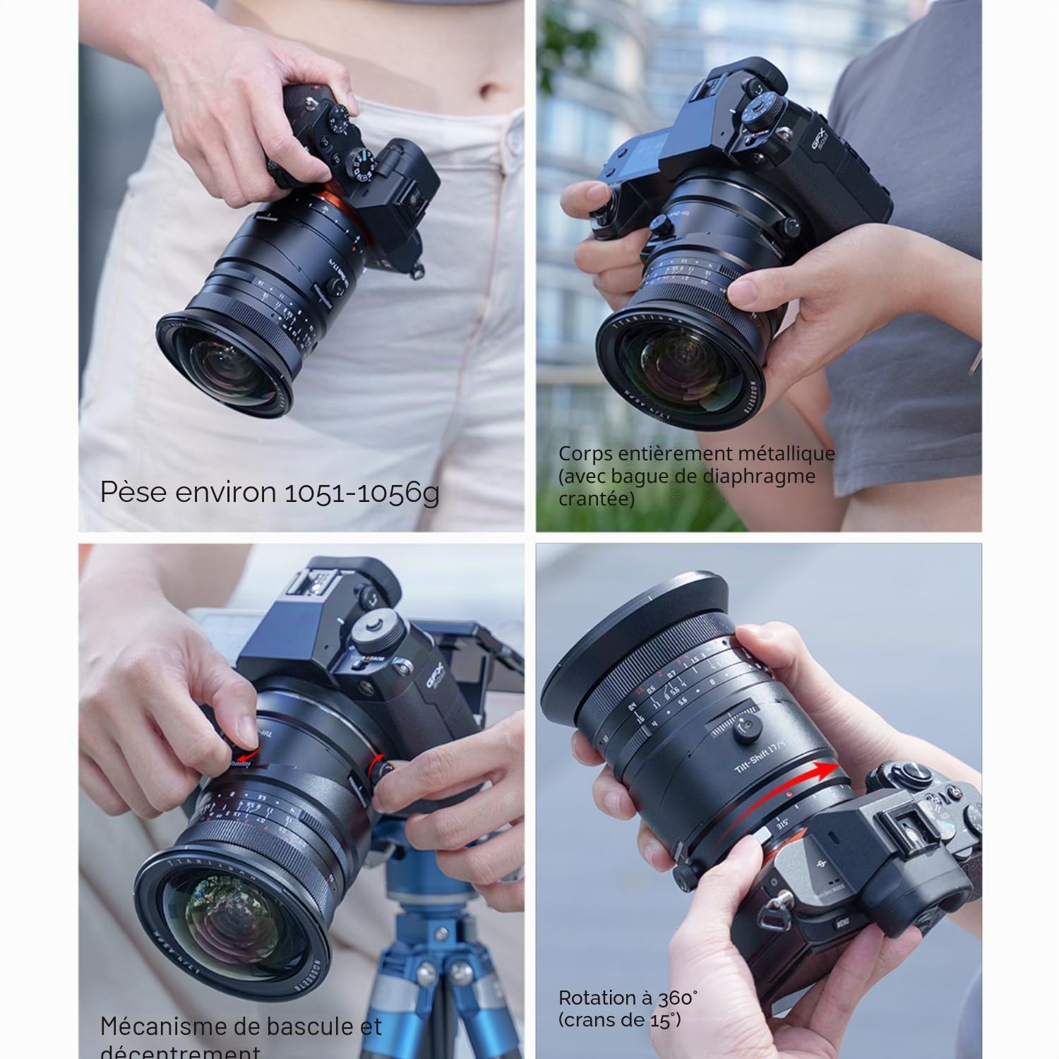 TTARTISAN Tilt-Shift 17mm F4 Objectif pour appareils Photo à Monture GFX. Objectif Ultra Grand-Angle à Mise au Point Manuelle. Décalage de ±8 mm, diaphragme à 10 lamelles.