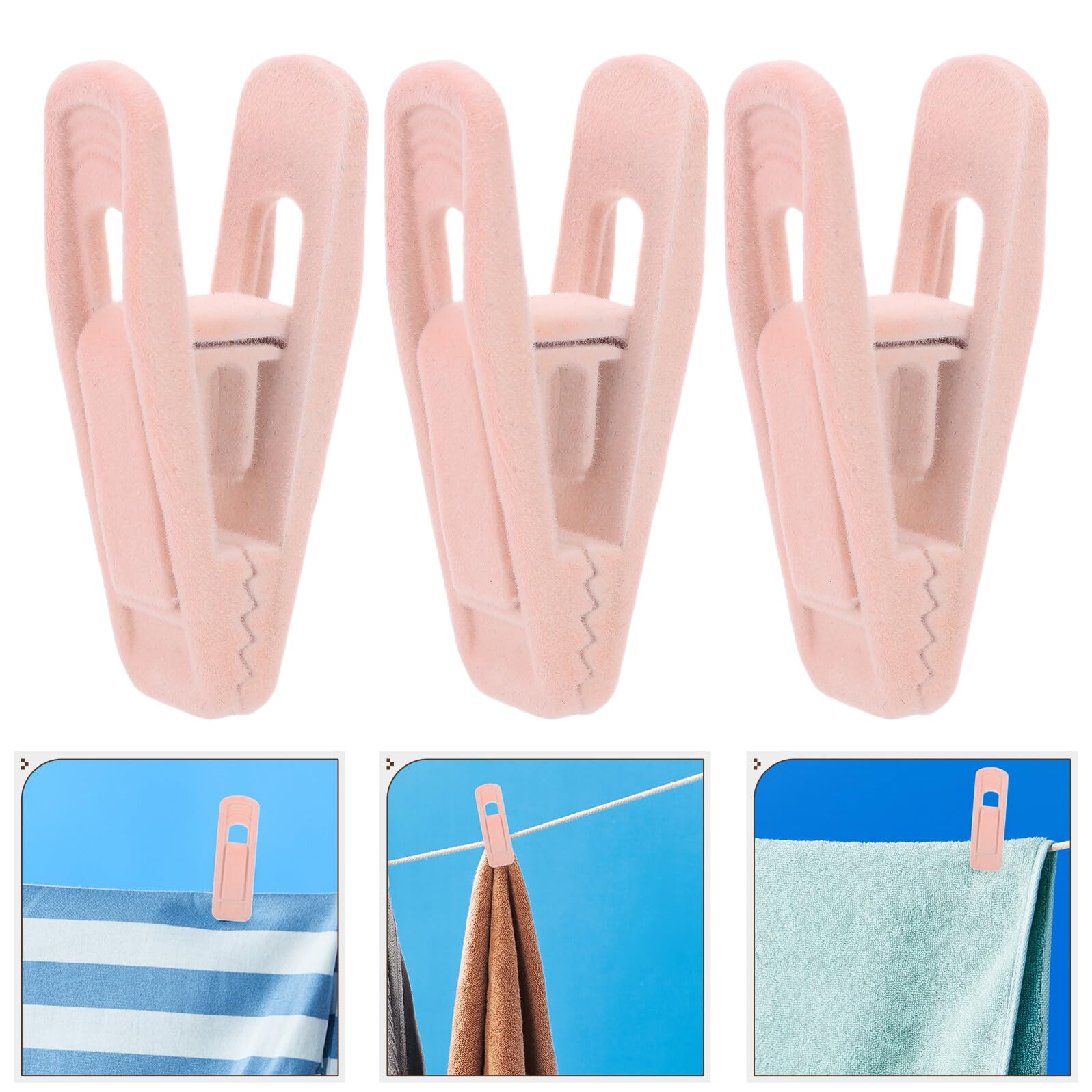 50 Piezas Clips de Terciopelo Antideslizantes para Ropa Pinzas de Plástico Resistentes para Pantalones y Faldas Uso Casa y Exterior Color Rosa