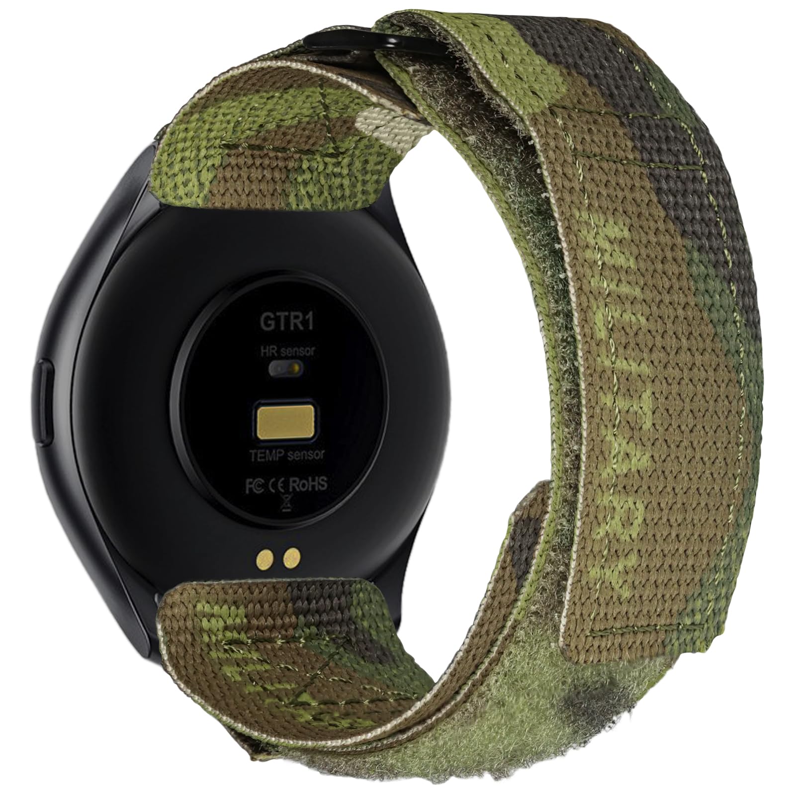 Hemsut Watch Bands Compatible with Amazfit, Camouflage Rugged Nylon Sports Strap With Woven Loop Design for Amazfit GTR 2e/ GTR 2/ GTR 3 Pro/GTR 3/