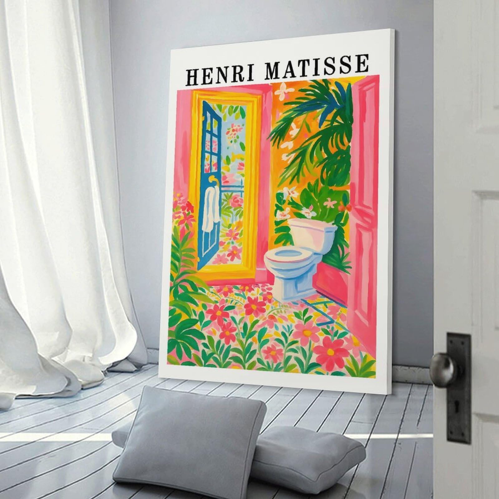 Junmoney Henri Matisse Inspired Bathroom Art Room Decor Wall Art 08x12inch(20x30cm), for Art Walls, Layered Displays Or Homes, Wall Decor Suited to Curated Displays