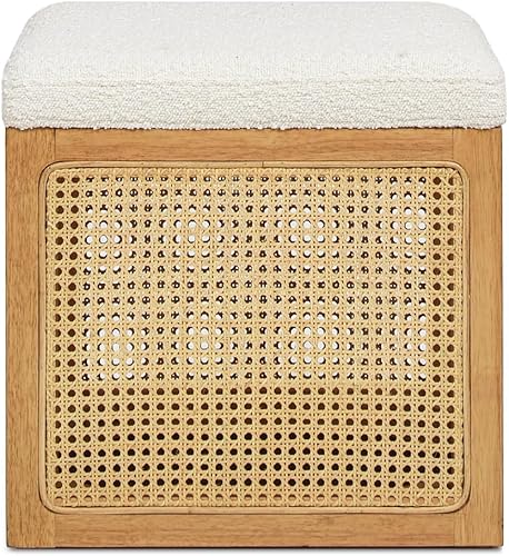 Miniatura 4 de Jennifer Taylor Home Nina - Otomana de cubo de cincha de caña de 18 pulgadas