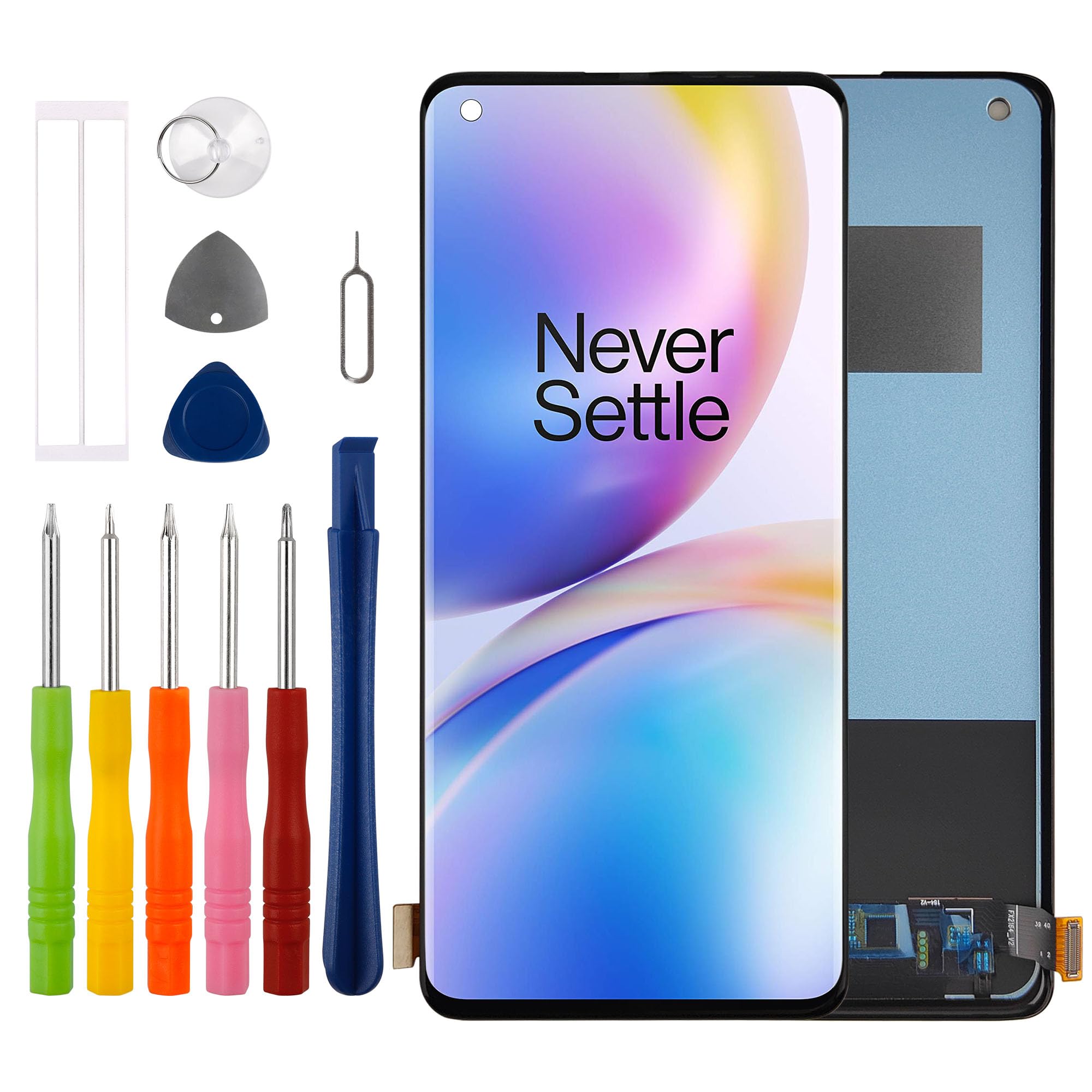 Duotipa 6.78" Neu TFT Display Kompatibel mit OnePlus 8 Pro IN2023, IN2020 LCD Display Touchscreen Digitizer Montage mit Reparatur Tools Kit - Schwarz,No Fingerprint