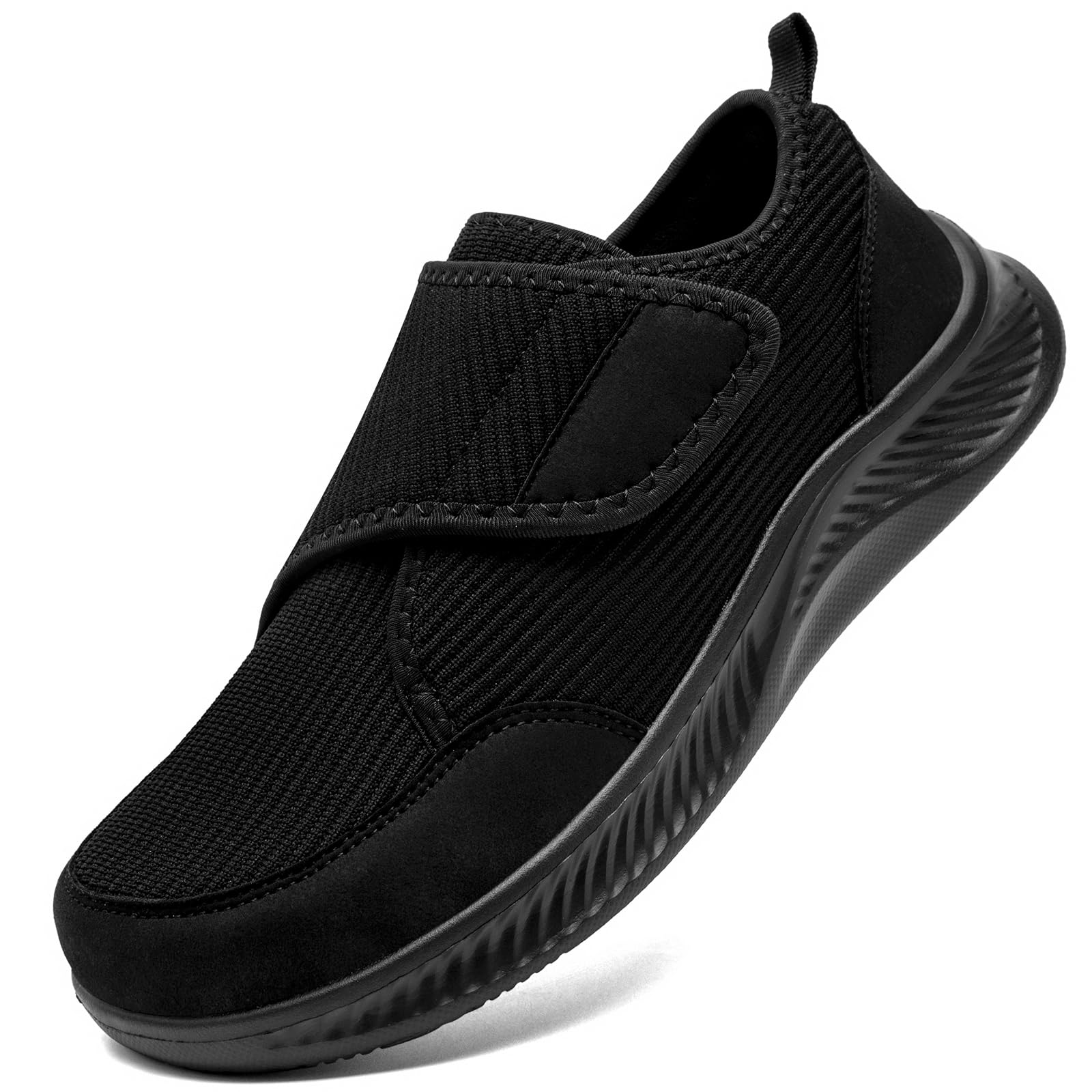 Zapatos para diabéticos para hombre, anchos, ortopédicos, ajustables, sin cordones