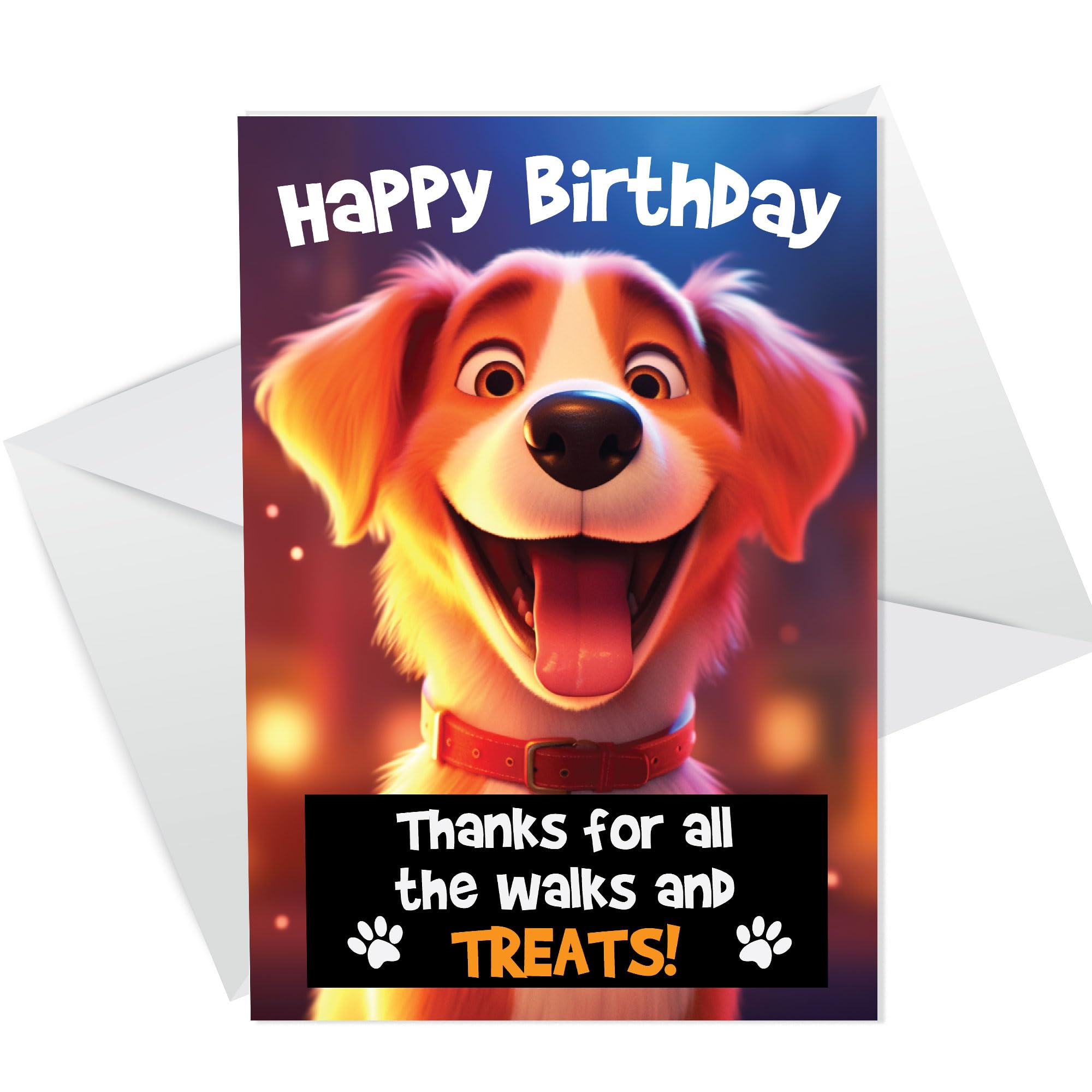 RED OCEAN Funny Happy Birthday Card From The Dog Pet Theme Perfect For Mum Dad Husband Wife