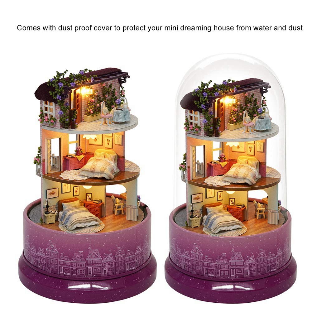 Modello di Casa in Miniatura Fai-da-te con Luce LED e Carillon per