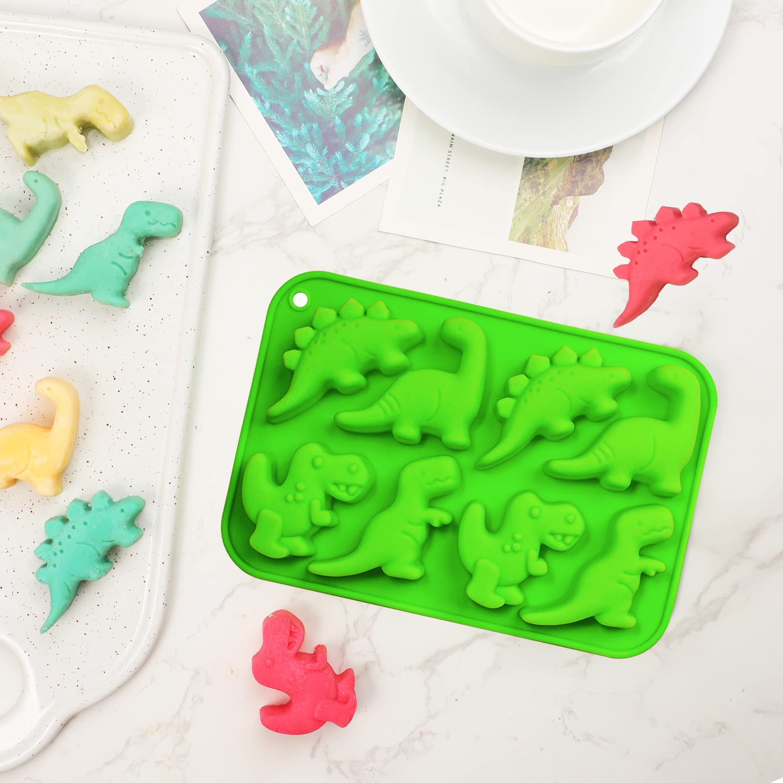 Kamehame Lot De 2 Moules à Gâteaux En Silicone En Forme De Dinosaure Mignons Pour Enfants