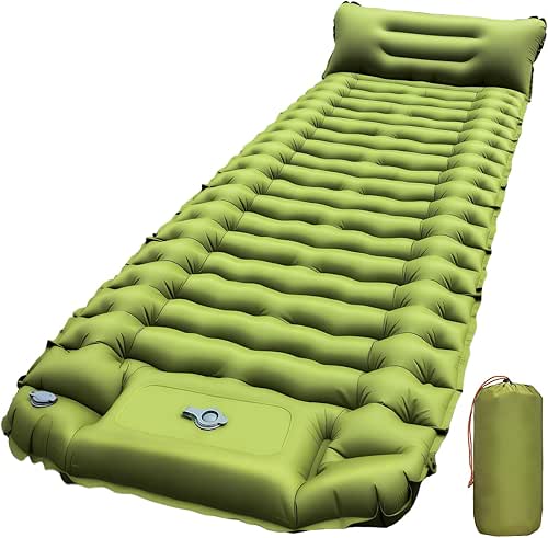 Sleeping Pad, Ultralight Inflatable Sleeping Pad for Camping with Pillow
