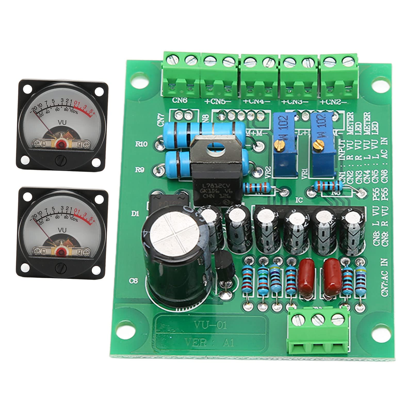 VU Meter Audio Amplifier, Adjustable Driver Board Accurate Audio Amp Meter for Industry