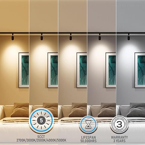 Miniatura 3 de LEONLITE Cabezales de iluminación LED de 8.5 W, cabezales de luz de riel tipo H, iluminación de pista regulable de 45, accesorio de iluminación de