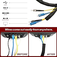 Vista 6 de Mangas trenzadas negras para organización de cables, protector de cable de telar de alambre, autoenvoltura (1/2 "-12 pies)