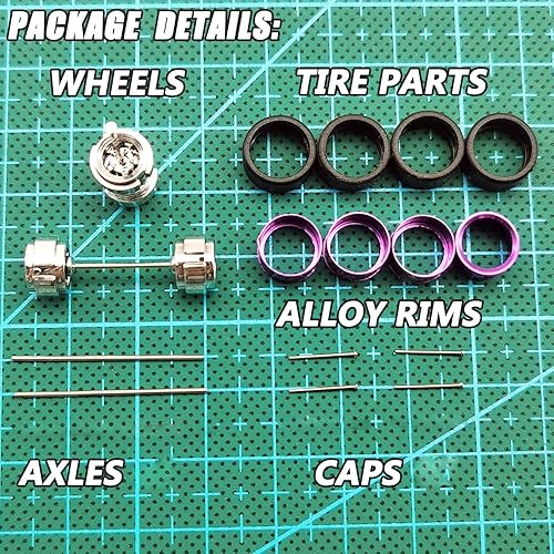 Miniatura 5 de WAVEIST Ruedas de 164 para modelos de coches con radios plateados galvanizados con piezas de repuesto de llantas de metal verde galvanizado para