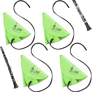 Yinder 4 Pcs Clarinet Swab Cloth Clarinet Cleaner Cleaning Cloth Swab for Inside Tube Suitable Piccolo Flute Sax Saxophone (Green)
