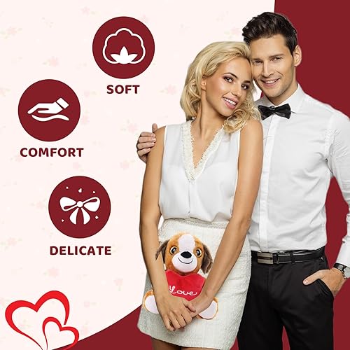 Miniatura 5 de Sew Butiful Cachorros de peluche - Día de San Valentín - para parejas o niños - para él - para ella - Amor - Te Amo - Puppy Love - Animal de peluche