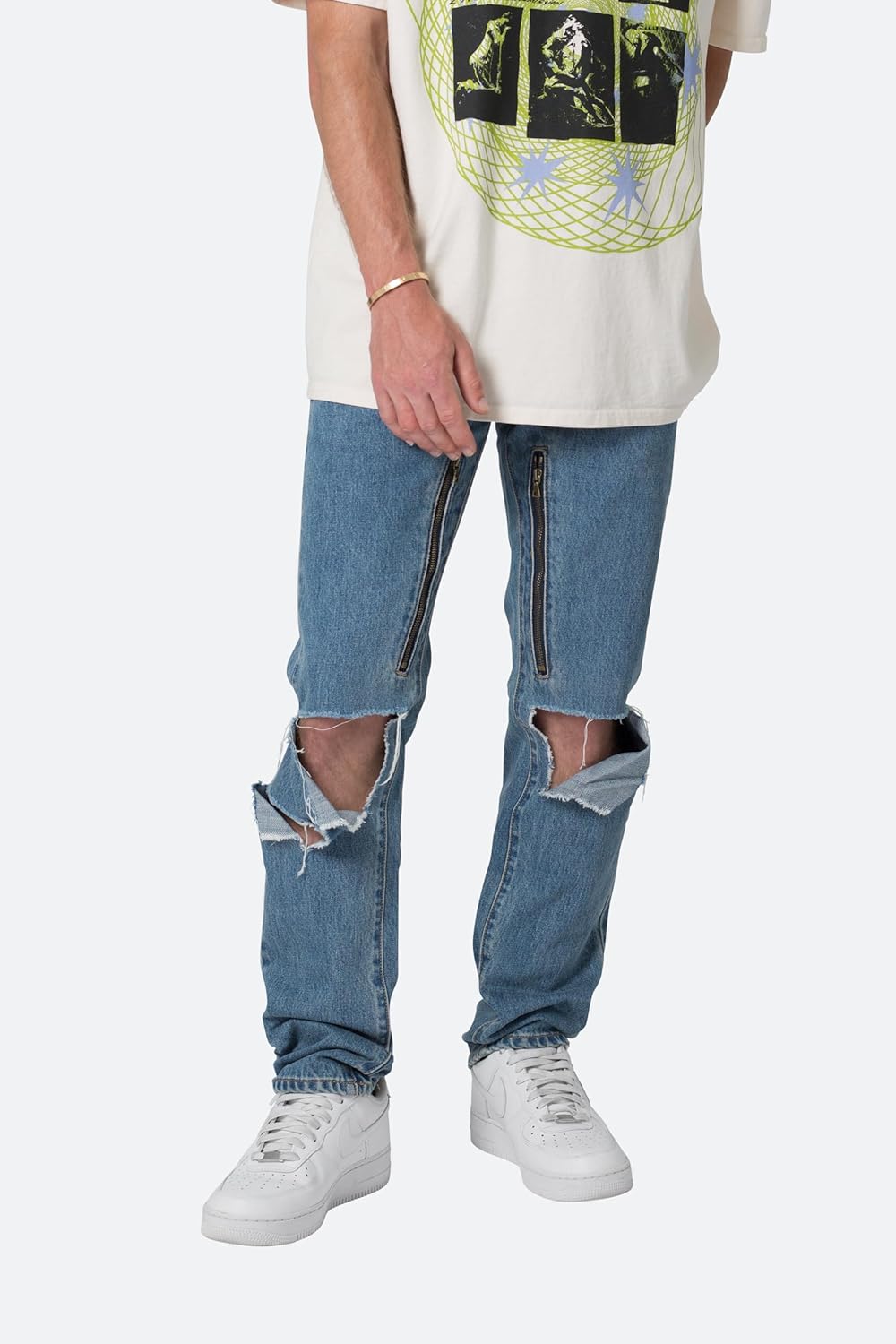 mnml Mens Mnml D530 Zipper Straight Denim - Image 5