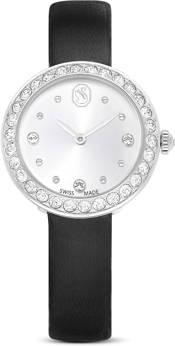 Reloj Matrix Tennis con correa de cuero, Hecho en Suiza, Cristales transparentes, negro, gris, tono oro rosa, acabados en acero inoxidable