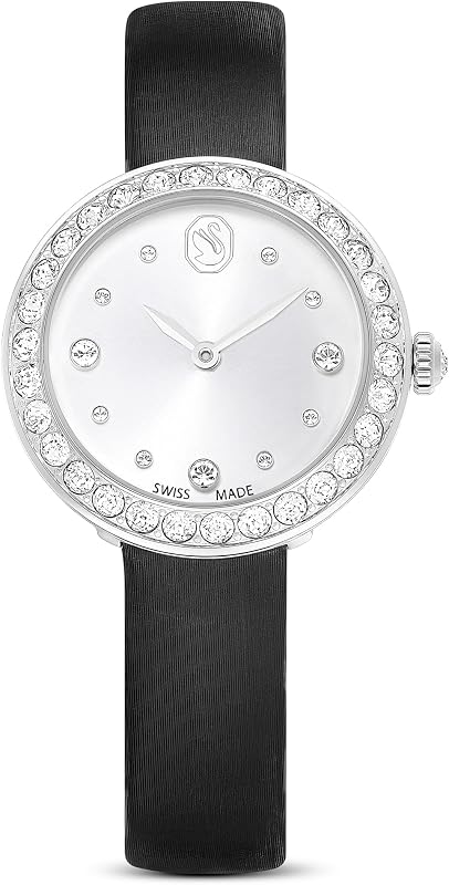 Reloj Matrix Tennis con correa de cuero, Hecho en Suiza, Cristales transparentes, negro, gris, tono oro rosa, acabados en acero inoxidable
