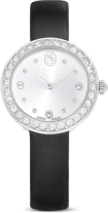 SWAROVSKI ブラックレザー腕時計 Amazon.com: Swarovski Matrix Tennis Watch, Swiss Made, Leather
