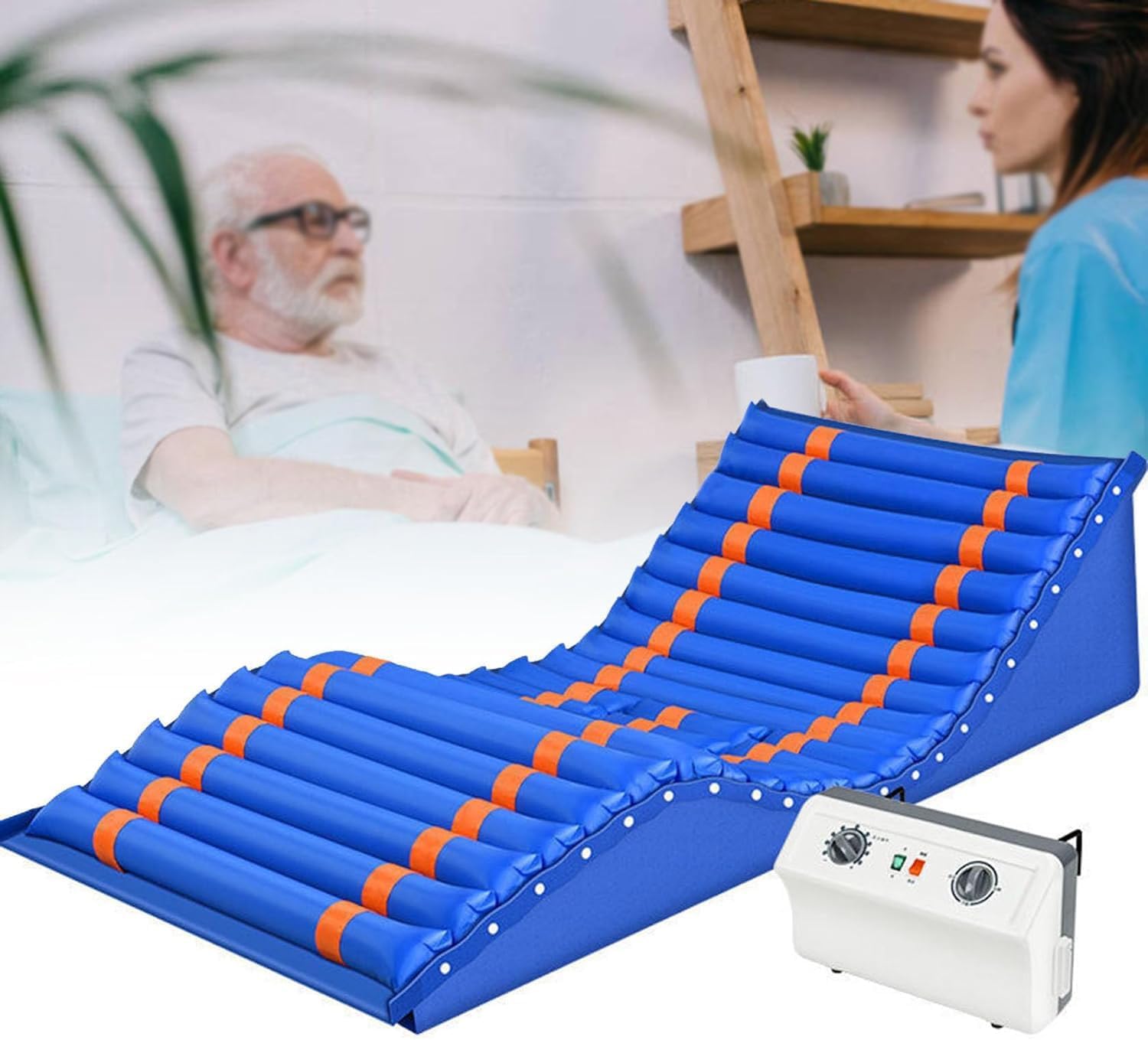 Colchón antiescaras, colchón Inflable de Aire alternado, para la prevención de úlceras por presión y escaras, Levanta la Espalda.