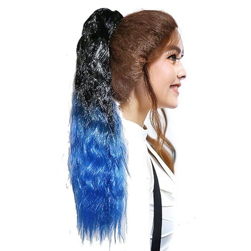 Miniatura 2 de LeeWin Extensión de cola de caballo de color degradado con clip envolvente de velcro en cola de caballo falsa para mujer (24 pulgadas, T 1B61C)