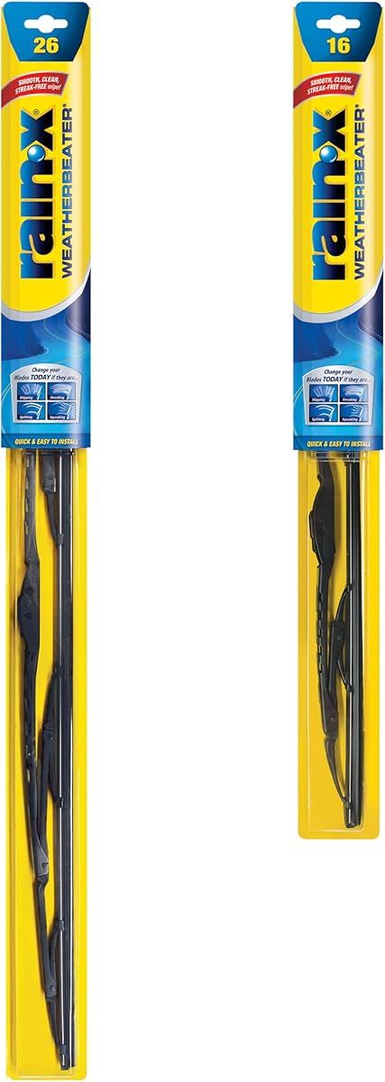 Rain-X 820147 WeatherBeater, 26" and 16" Windshield Wiper Blades - All-Season OEM Quality, Conventional, Vehicle Specific Fit, Pack of 2