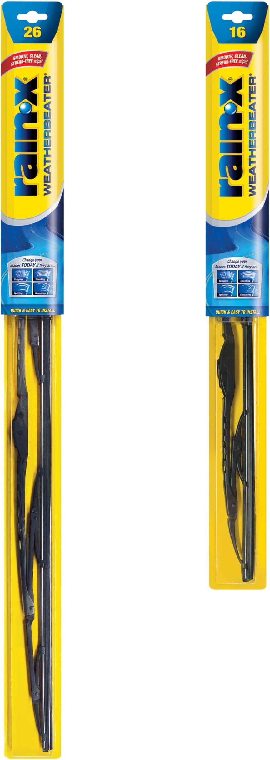 820147 WeatherBeater, 26" and 16" Windshield Wiper Blades - All-Season OEM Quality, Conventional, Vehicle Specific Fit, Pack of 2